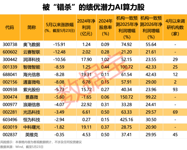 科元网  13只被“错杀”的连续分红绩优算力股出炉